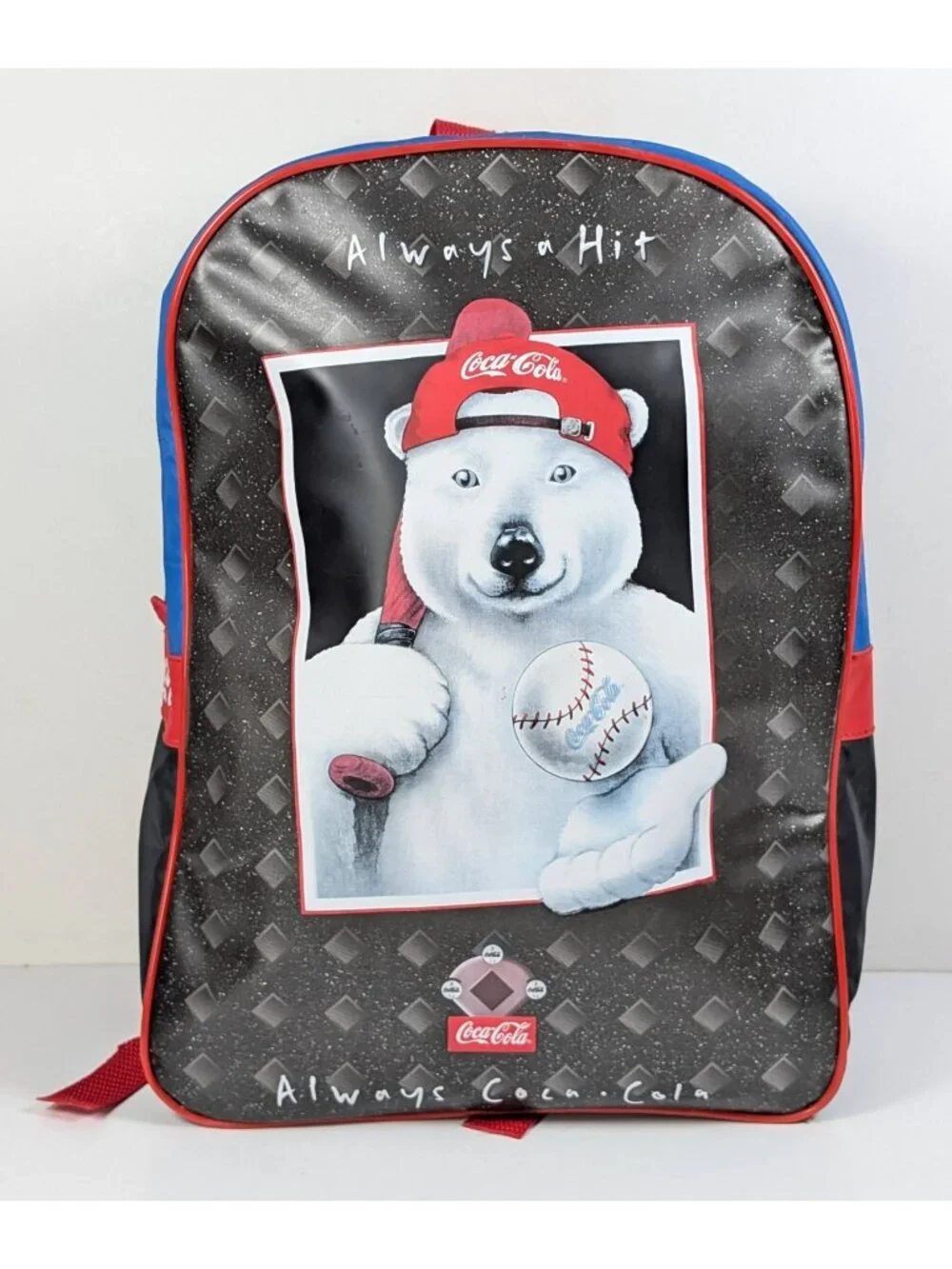 Coca-Cola Polar Bear Baseball Backpack Vintage 90s Nylon NWT + School Supplies